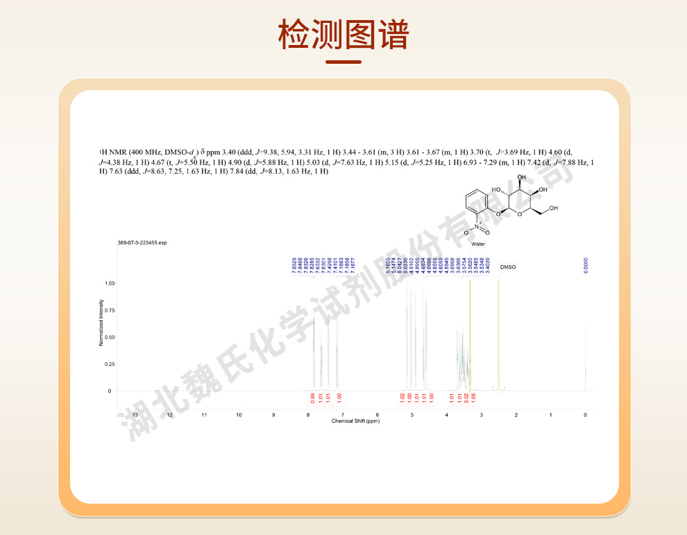 2-硝基苯-beta-D-半乳糖苷光谱