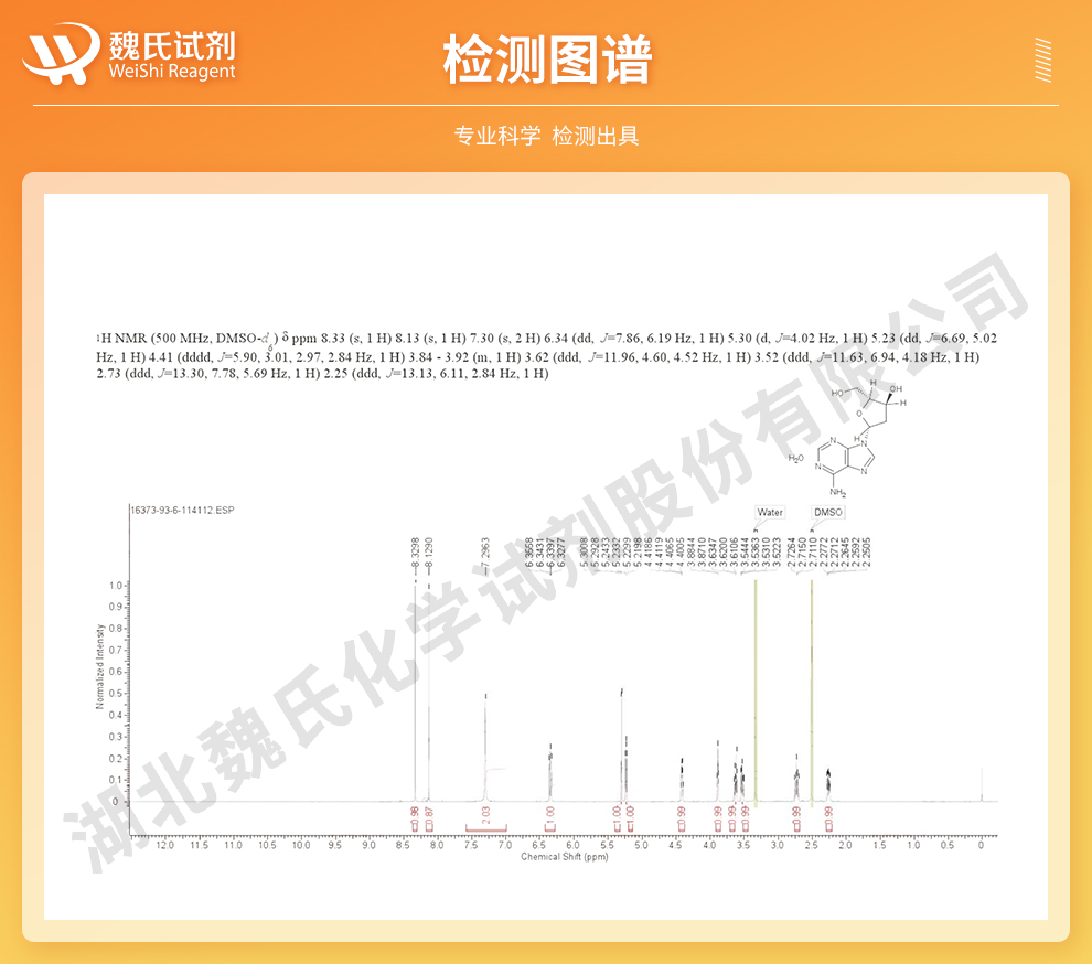 2'-脱氧腺苷一水合物光谱