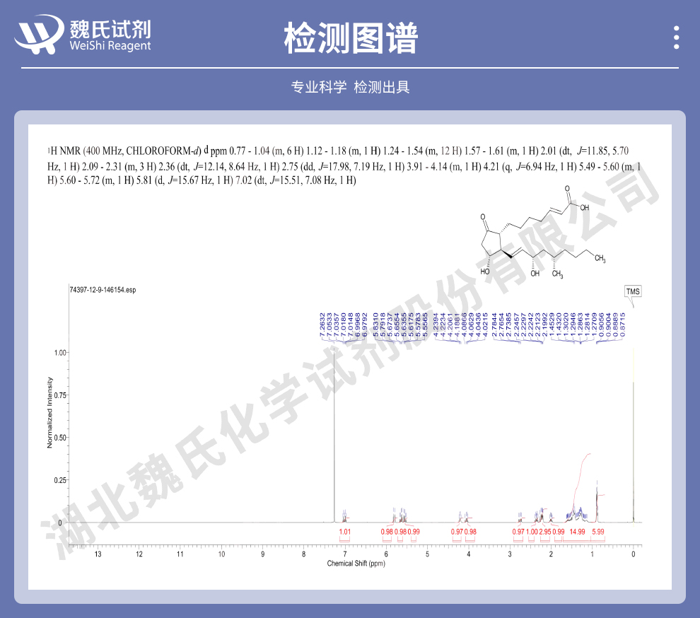 利马前列素不含α环糊精光谱