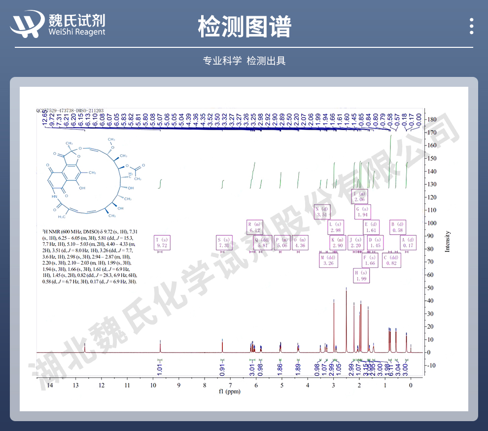 利福霉素-S；利福霉素S；利福霉素S酸光谱