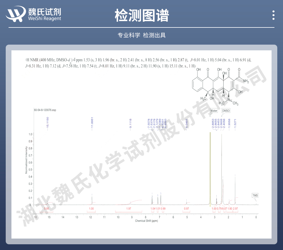 四环素；四环素碱光谱