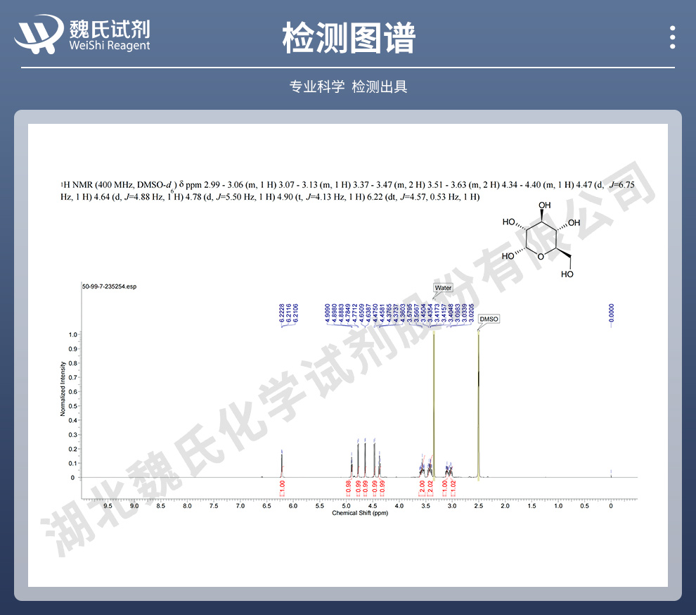 葡萄糖无水物；无水葡萄糖光谱