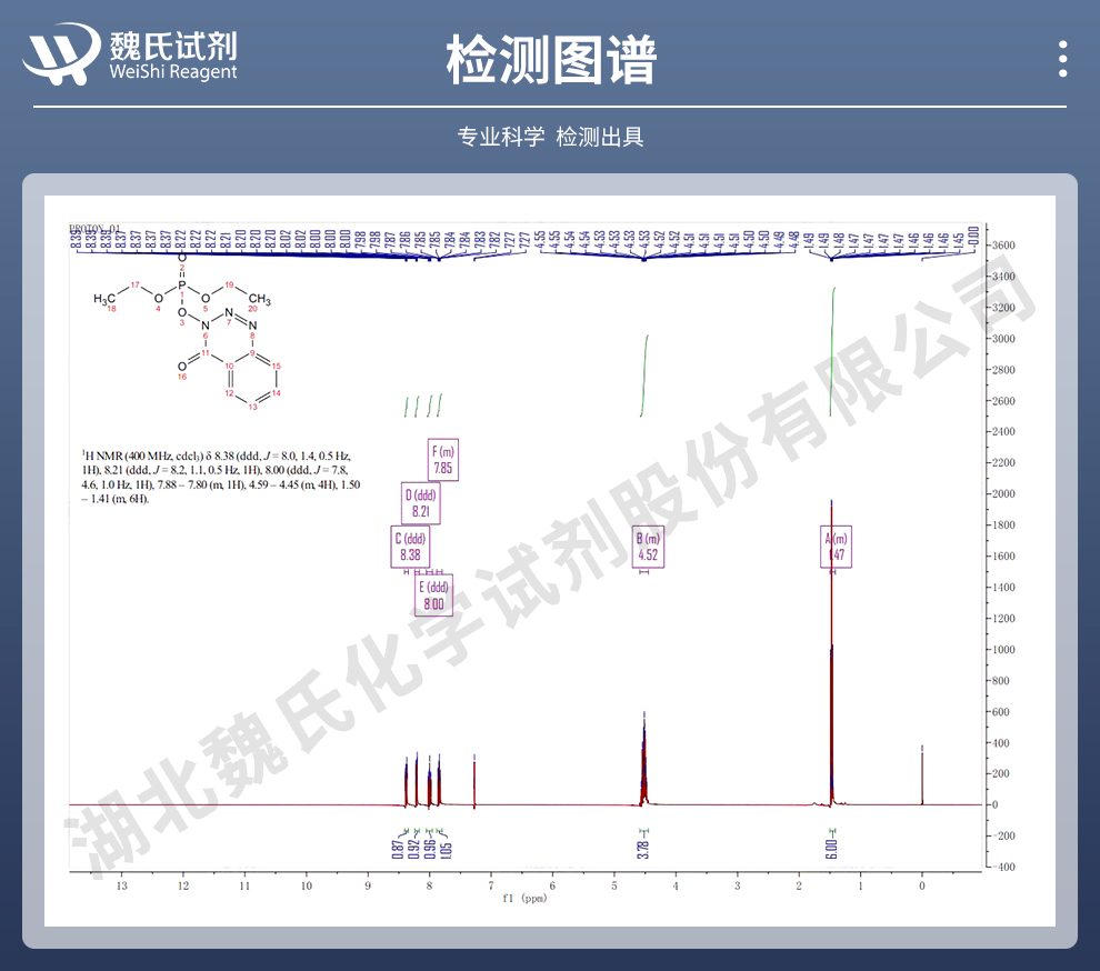 3-(二乙氧基邻酰氧基)-1,2,3-苯并三嗪-4-酮；DEPBT光谱