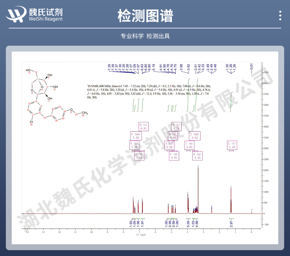 埃格列净游离碱光谱