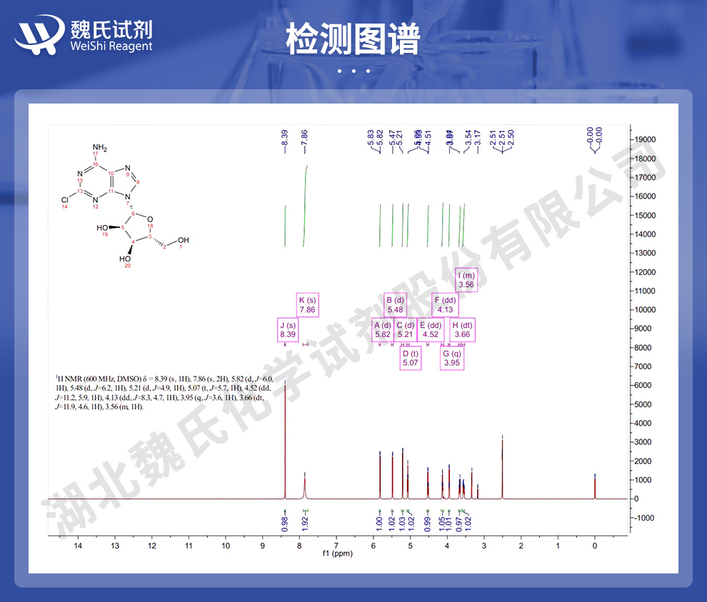 2-氯腺嘌呤核苷光谱