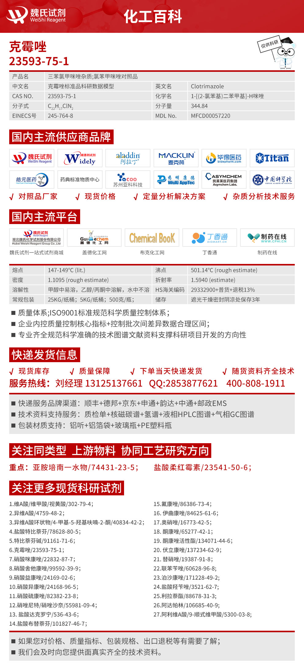 克霉唑化工百科