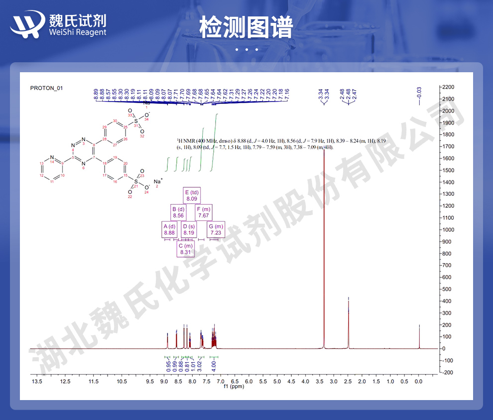 菲啰嗪二钠盐；菲嗪二钠盐图谱