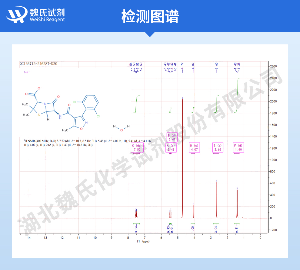 双氯西林钠光谱