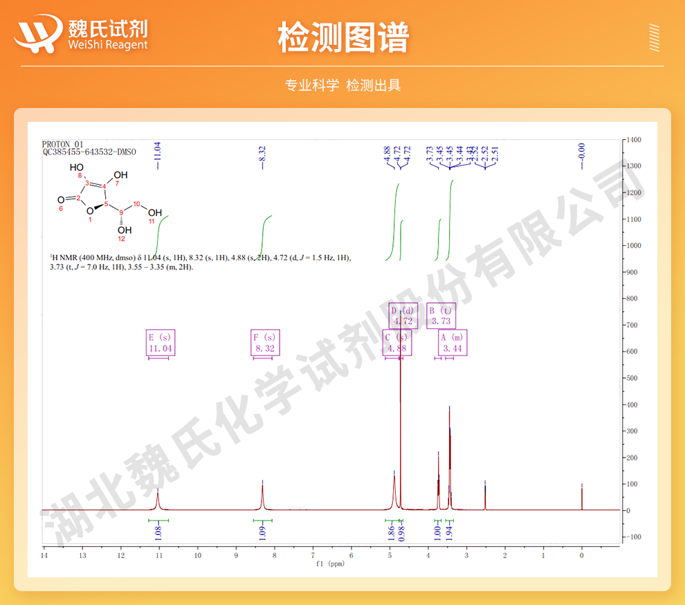 维生素C；VC；抗坏血酸光谱