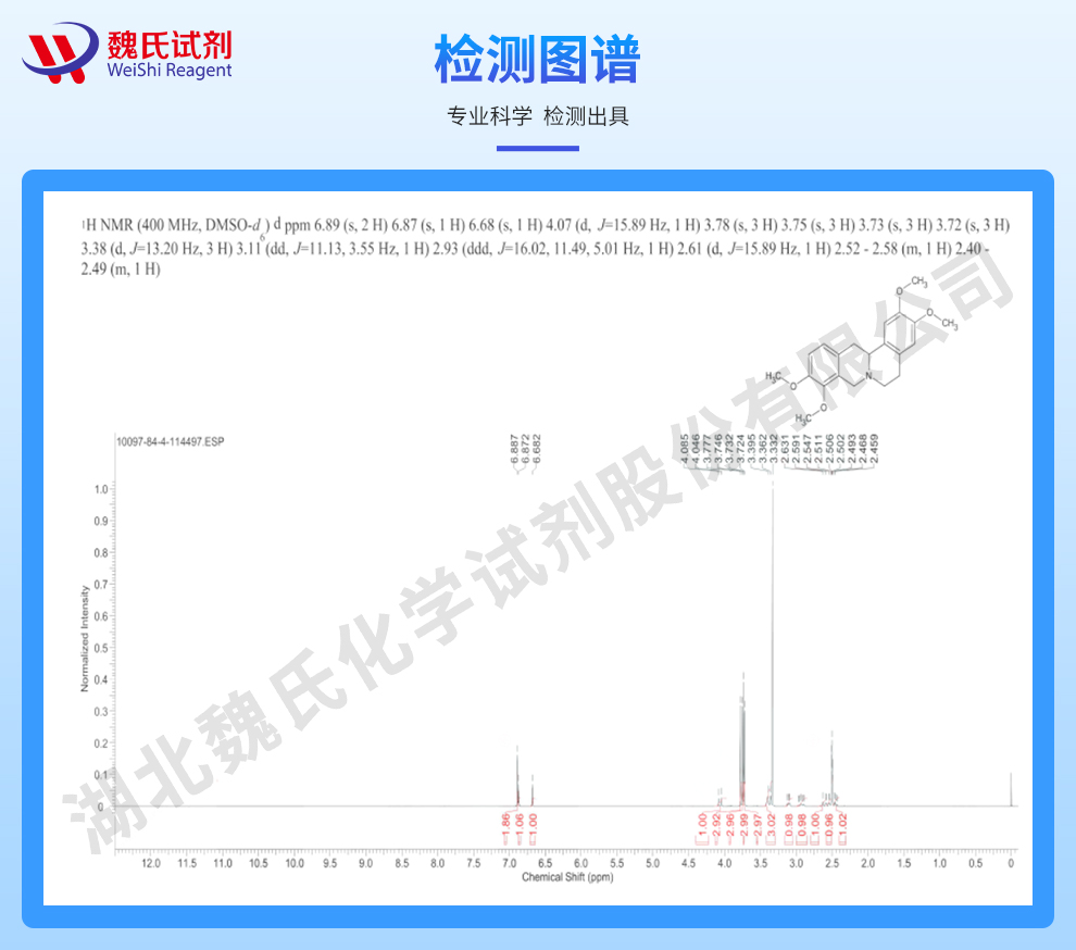 罗通定_左旋四氢巴马汀_左旋延胡索乙素光谱
