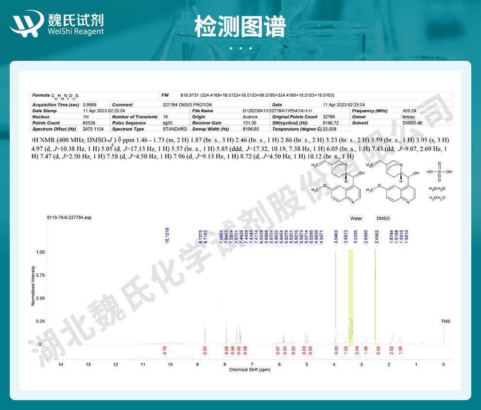 硫酸奎宁二水物光谱