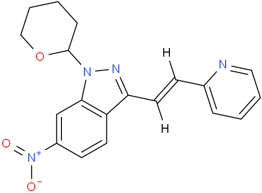 (E)-6-Nitro-3-[2-(pyridin-2-yl)ethenyl]-1-(tetrahydro-2H-pyran-2-yl)-1H-indazole