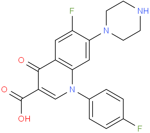 6-Fluoro-1-(4-fluorophenyl)-4-oxo-7-(piperazin-1-yl)-1,4-dihydroquinoline-3-carboxylic acid