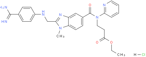 Ethyl 3-(2-(((4-carbamimidoylphenyl)amino)methyl)-1-methyl-N-(pyridin-2-yl)-1H-benzo[d]imidazole-5-carboxamido)propanoate hydrochloride