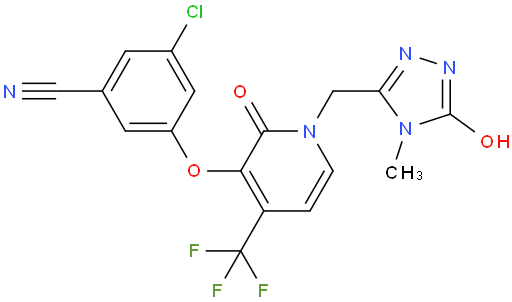 3-氯-5-((1-((4-甲基-5-氧代-4,5-二氢-1H-1,2,4-噻唑-3-基)甲基)-2-氧代-4-(三氟甲基)-1,2-二氢吡啶-3-基)氧基)苯甲腈