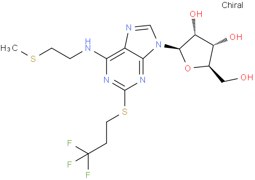 (2R,3S,4R,5R)-2-(hydroxymethyl)-5-(6-((2-(methylthio)ethyl)amino)-2-((3,3,3-trifluoropropyl)thio)-9H-purin-9-yl)tetrahydrofuran-3,4-diol