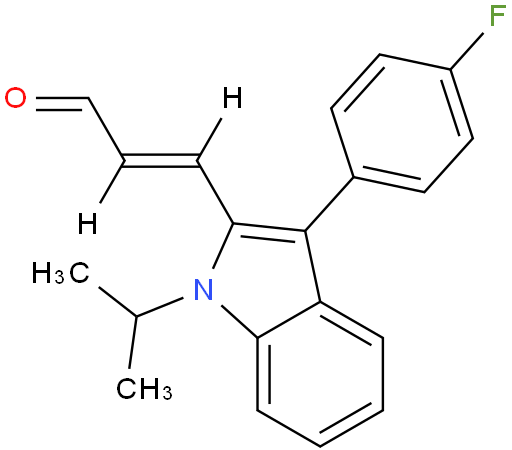 (E)-3-[3'-(4"-Fluorophenyl)-1'-(1"-methylethyl)-1H-indol-2"-yl]-2-propnal