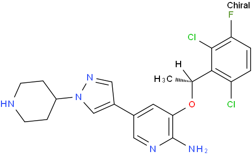 2-Pyridinamine,3-[(1R)-1-(2,6-dichloro-3-fluorophenyl)ethoxy]-5-[1-(4-piperidinyl)-1H-pyrazol-4-yl]-
