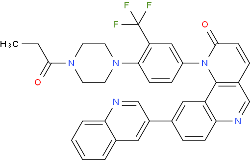 1-[4-[4-(1-氧代丙基)-1-哌嗪基]-3-(三氟甲基)苯基]-9-(3-喹啉基)苯并[H]-1,6-萘啶-2(1H)-酮